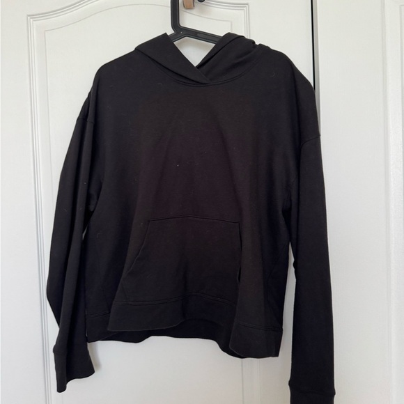 James Perse Black Cropped Cotton Hoodie size 3/ L - Picture 1 of 3